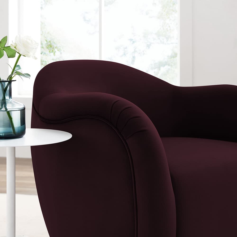 Compose Performance Velvet Swivel Armchair in Mulberry by Modway - Image 9