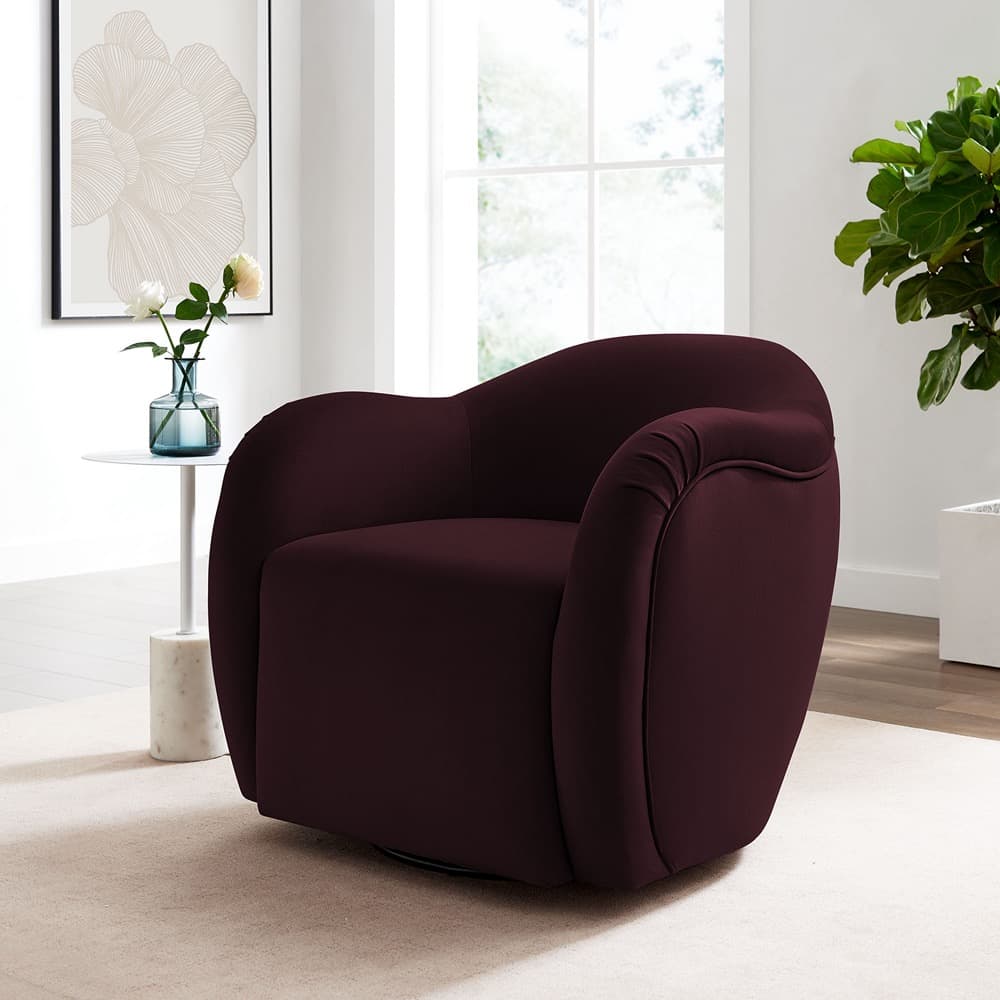 Compose Performance Velvet Swivel Armchair in Mulberry by Modway - Image 8