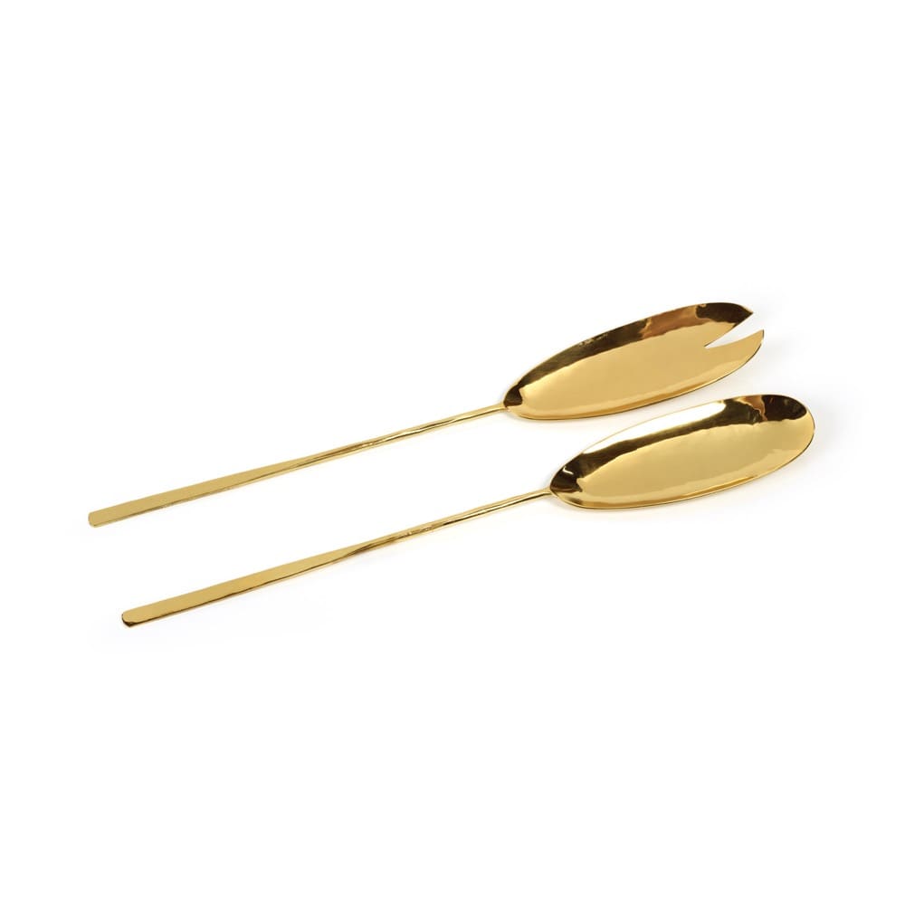 Parma Polished Gold Salad Server Set by Zodax