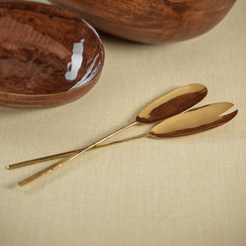 Parma Polished Gold Salad Server Set by Zodax - Image 2