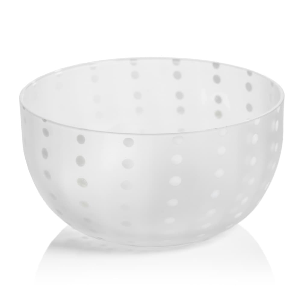 Parma White Dot Condiment Frosted Glass Bowls Set of 4 by Zodax - Image 2