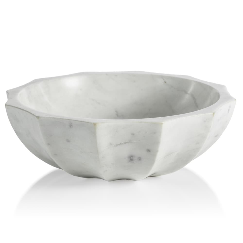 Fulham Scalloped Marble Bowl by Zodax