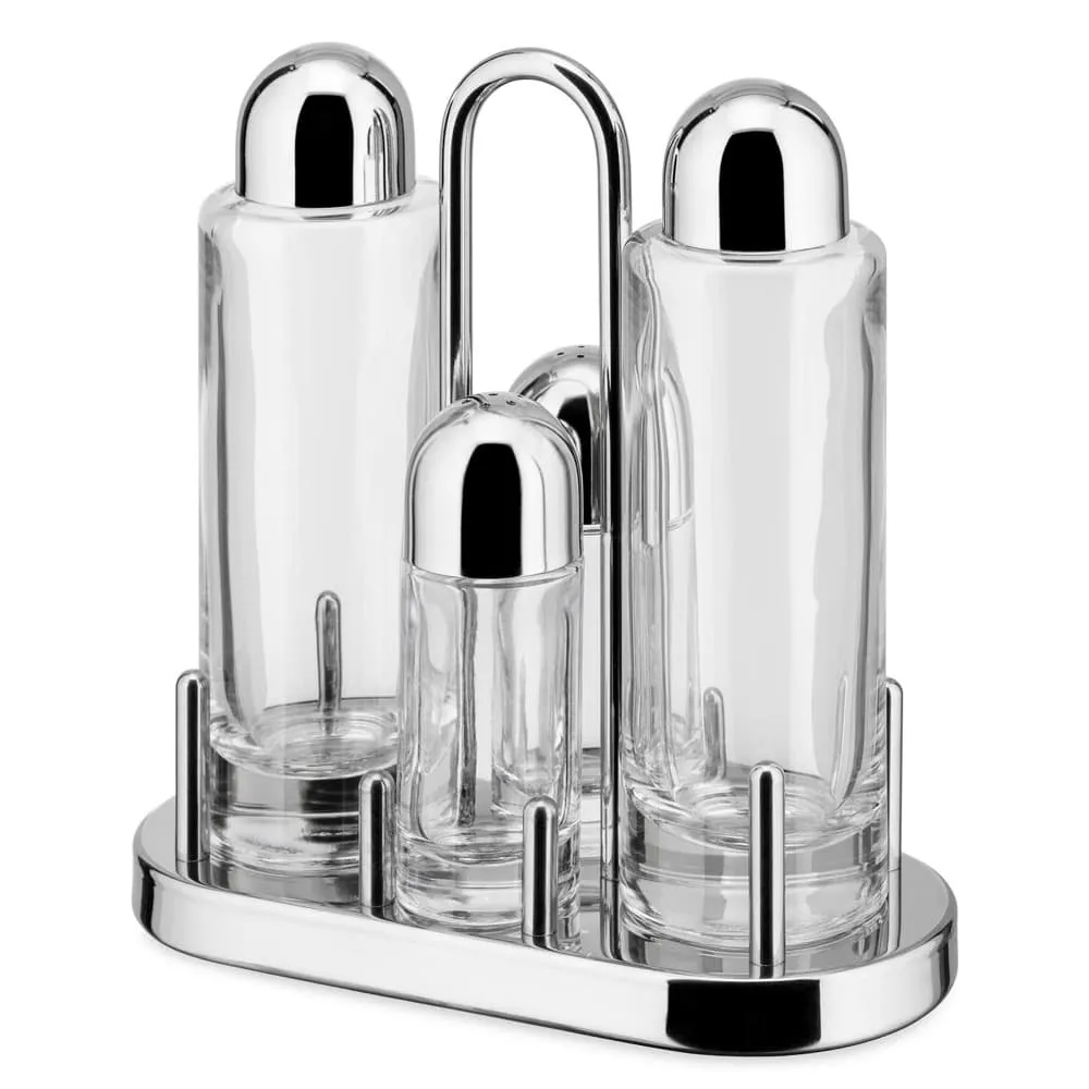 4-Piece Condiment Set with Carrier by Alessi - Image 2