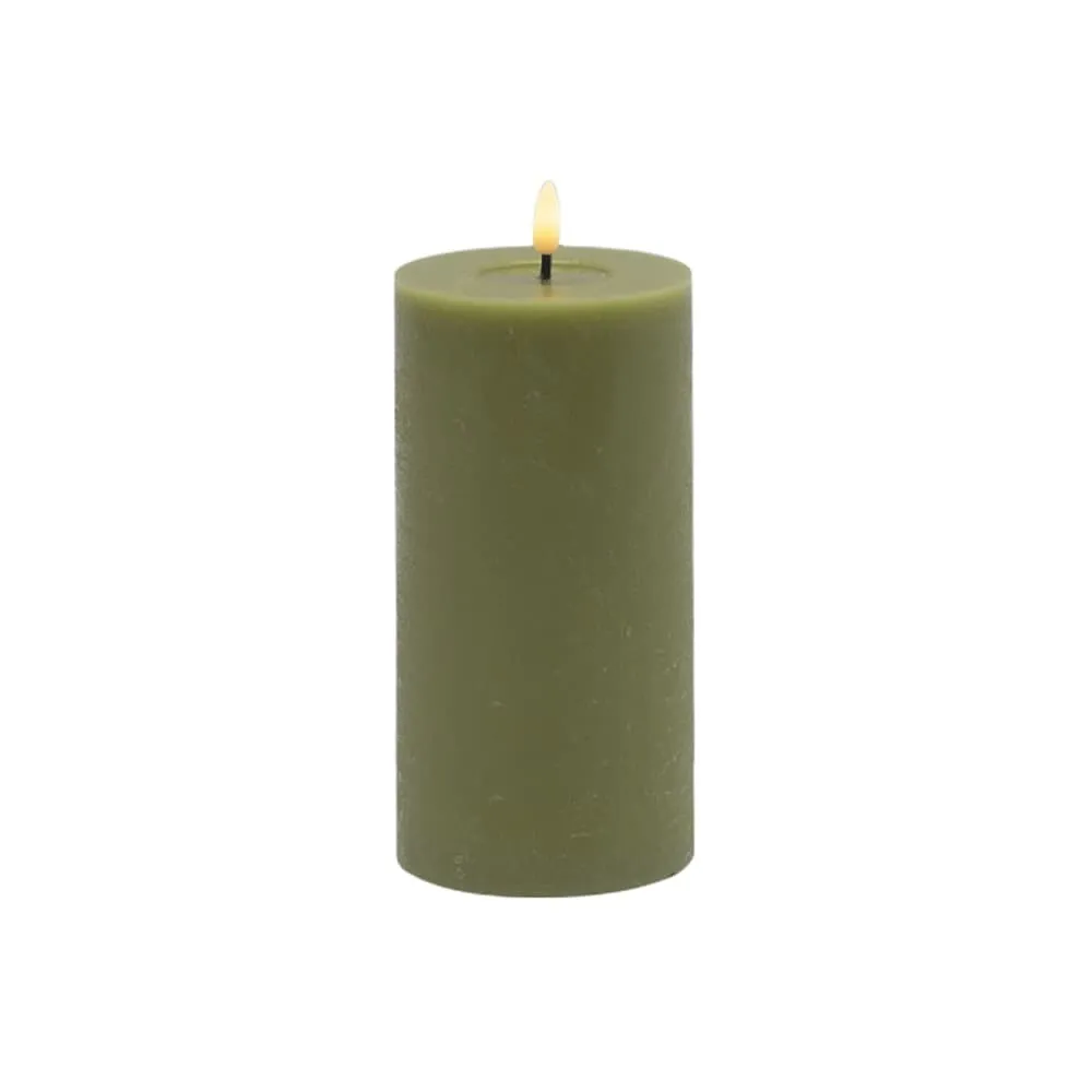 Large Green Flameless Pillar Candle by BIDKhome - Image 2