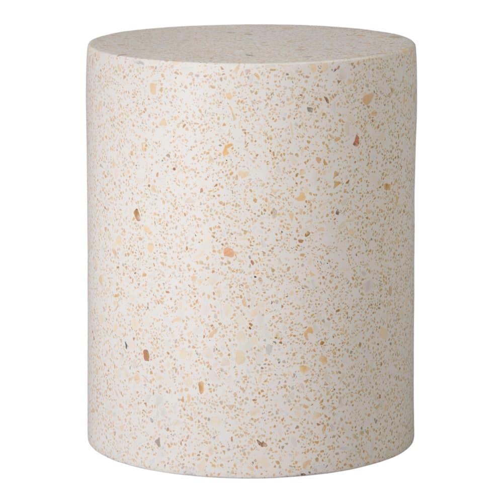 Cylinder Yellow Terrazzo Garden Stool by Emissary