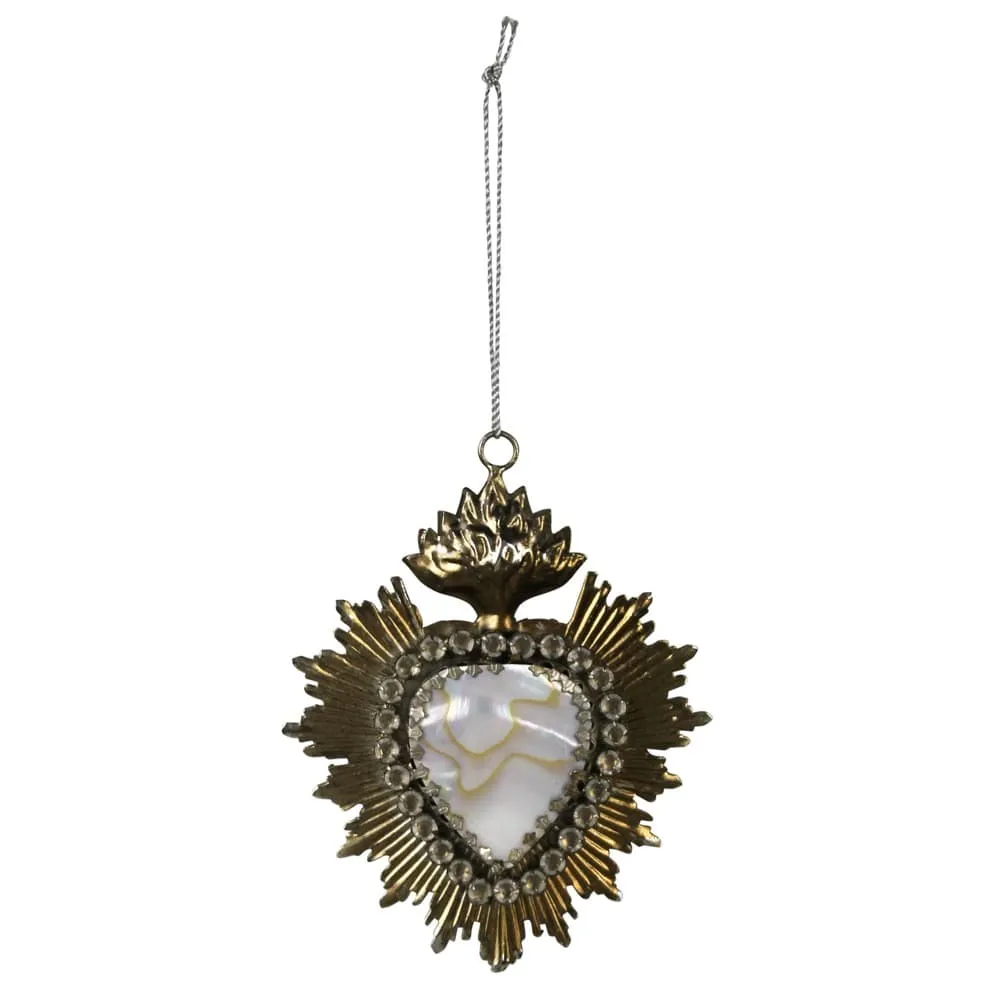 Sacred Heart Milagro with Abalone Ornament by HomArt - Image 2