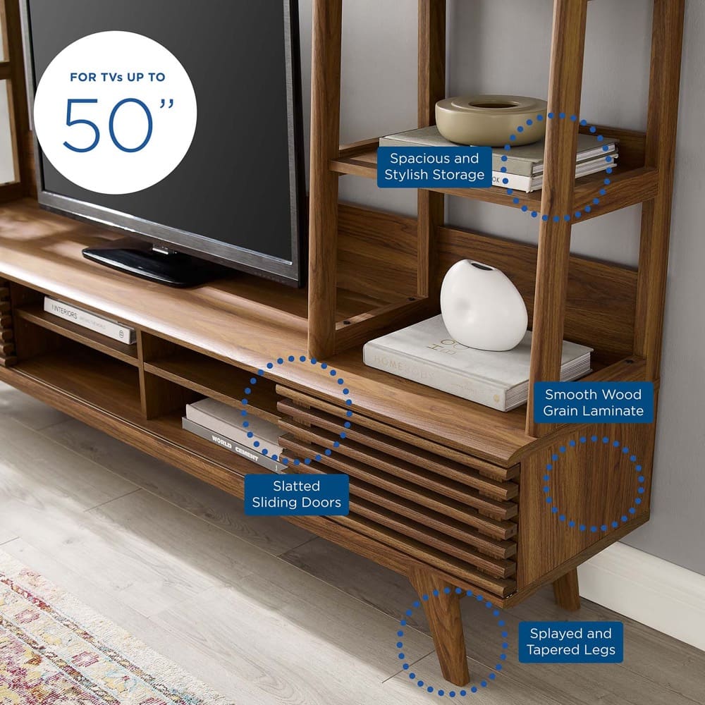 Render TV Stand Entertainment Center in Walnut by Modway - Image 3