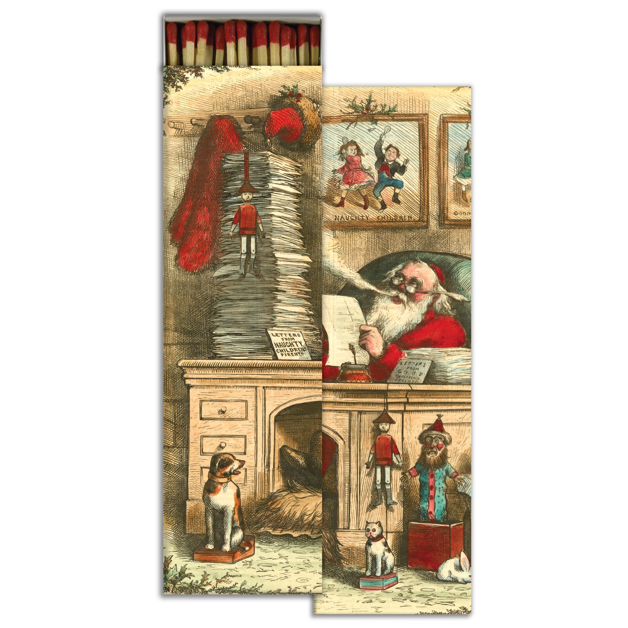 Naughty or Nice Fireplace Matches Set of 4 by HomArt