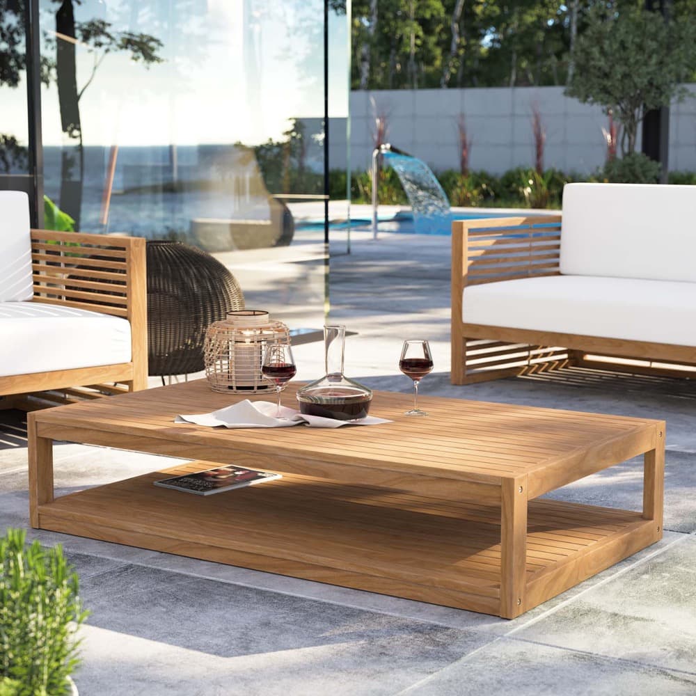 Carlsbad Teak Wood Outdoor Patio Coffee Table by Modway - Image 8
