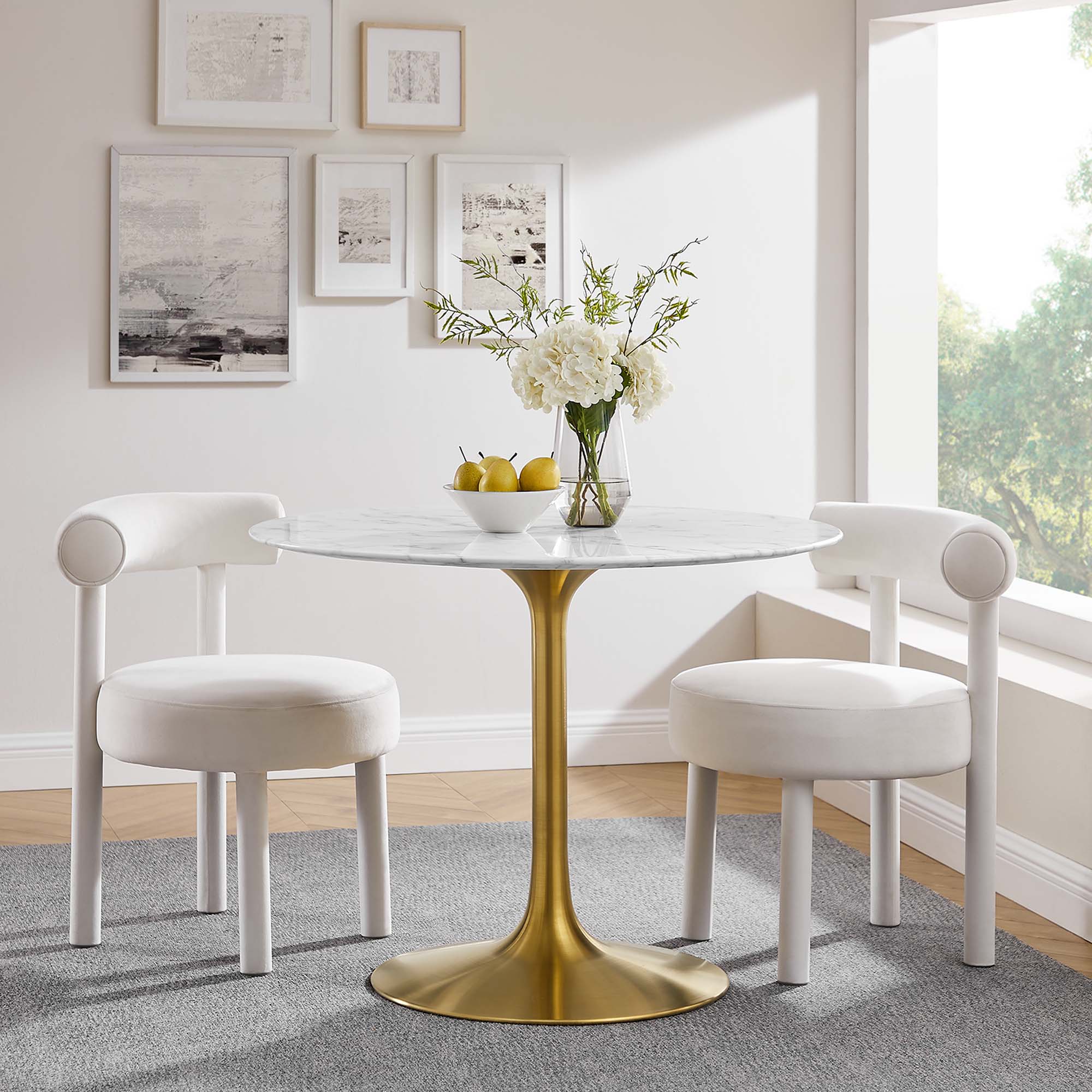 Lippa 40" Round Faux Marble Dining Table by Modway - Image 6