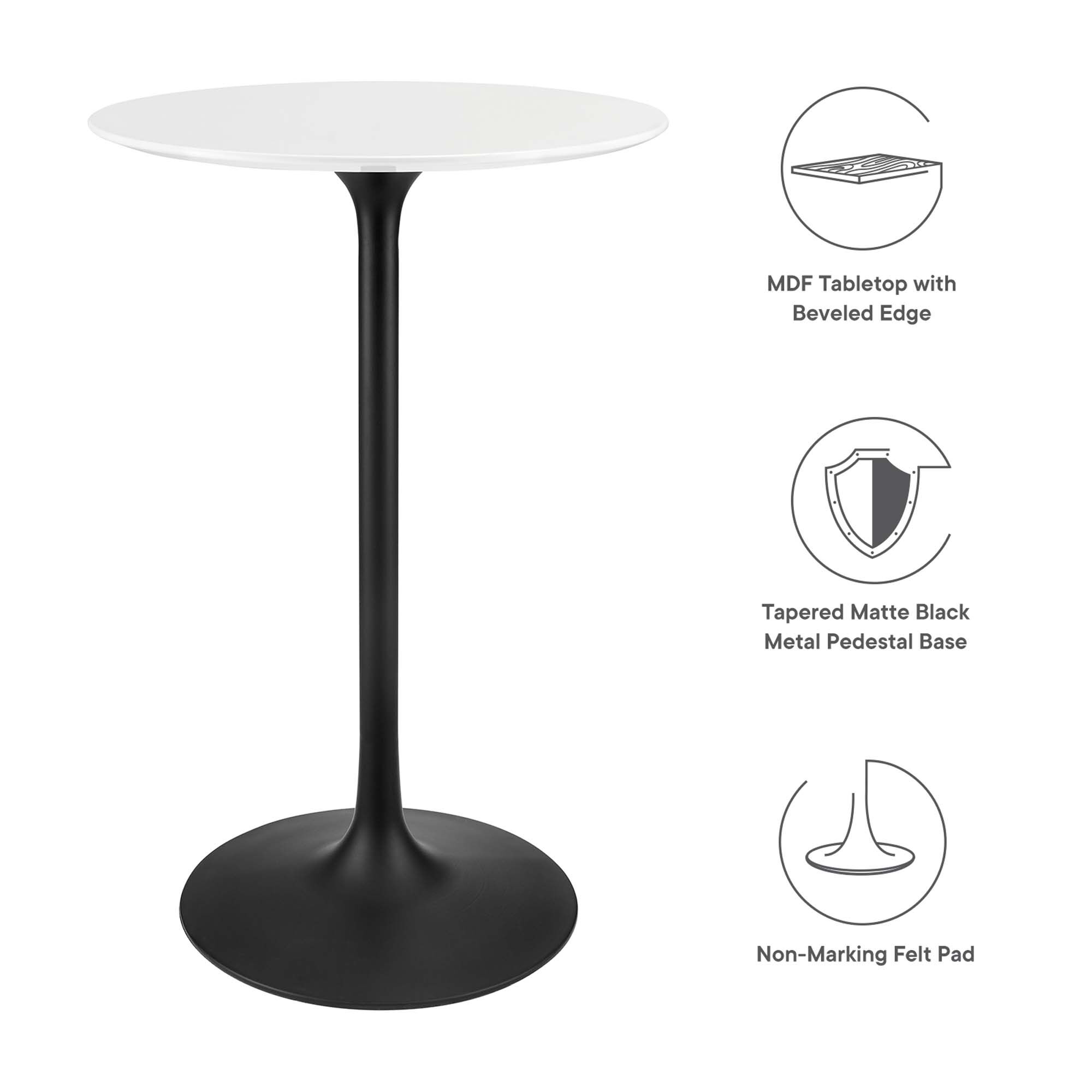 Lippa 28" Round Wood Bar Table by Modway - Image 2