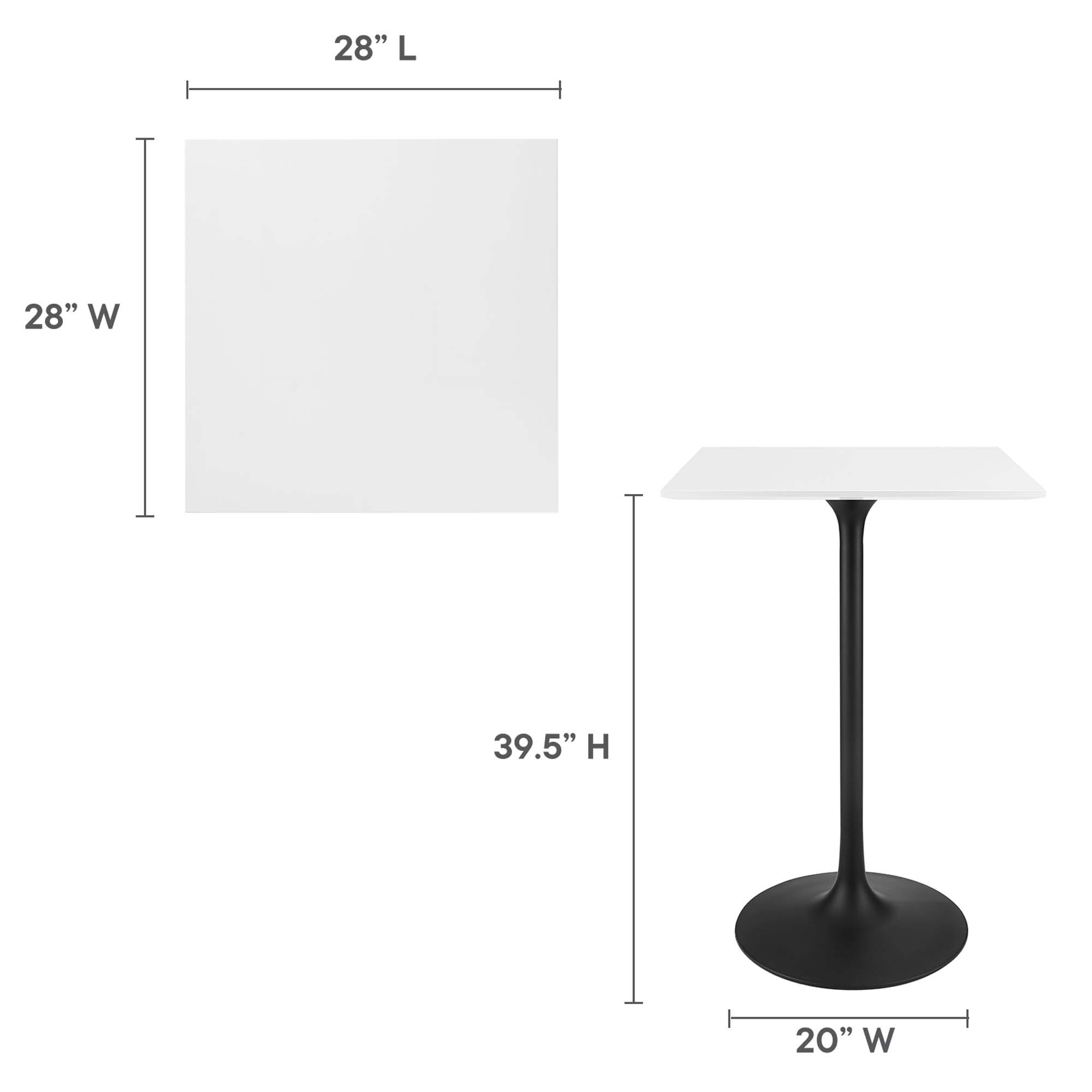 Lippa 28" Square Wood Bar Table by Modway - Image 3