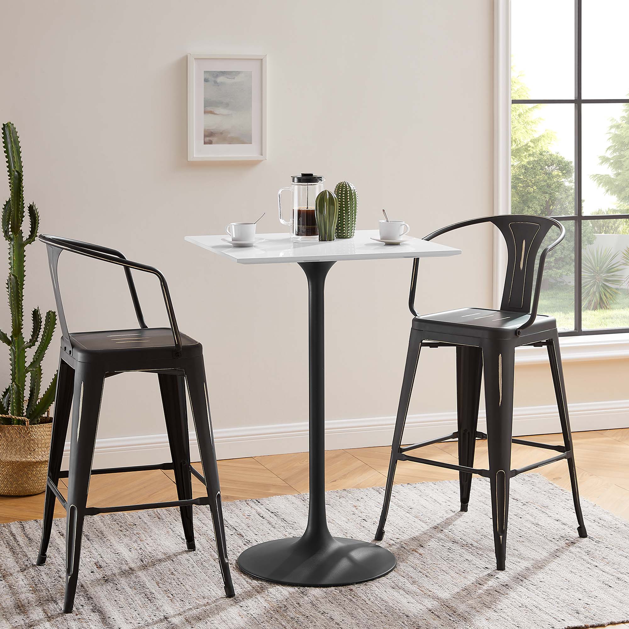 Lippa 28" Square Wood Bar Table by Modway - Image 6
