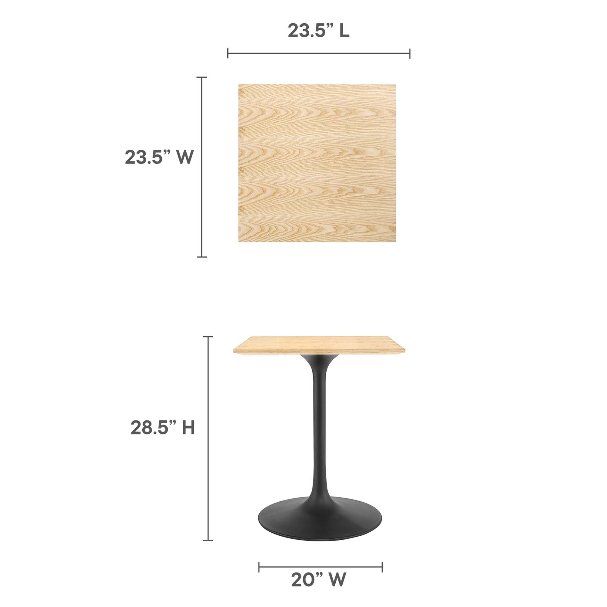 Lippa 24" Square Wood Dining Table by Modway - Image 3