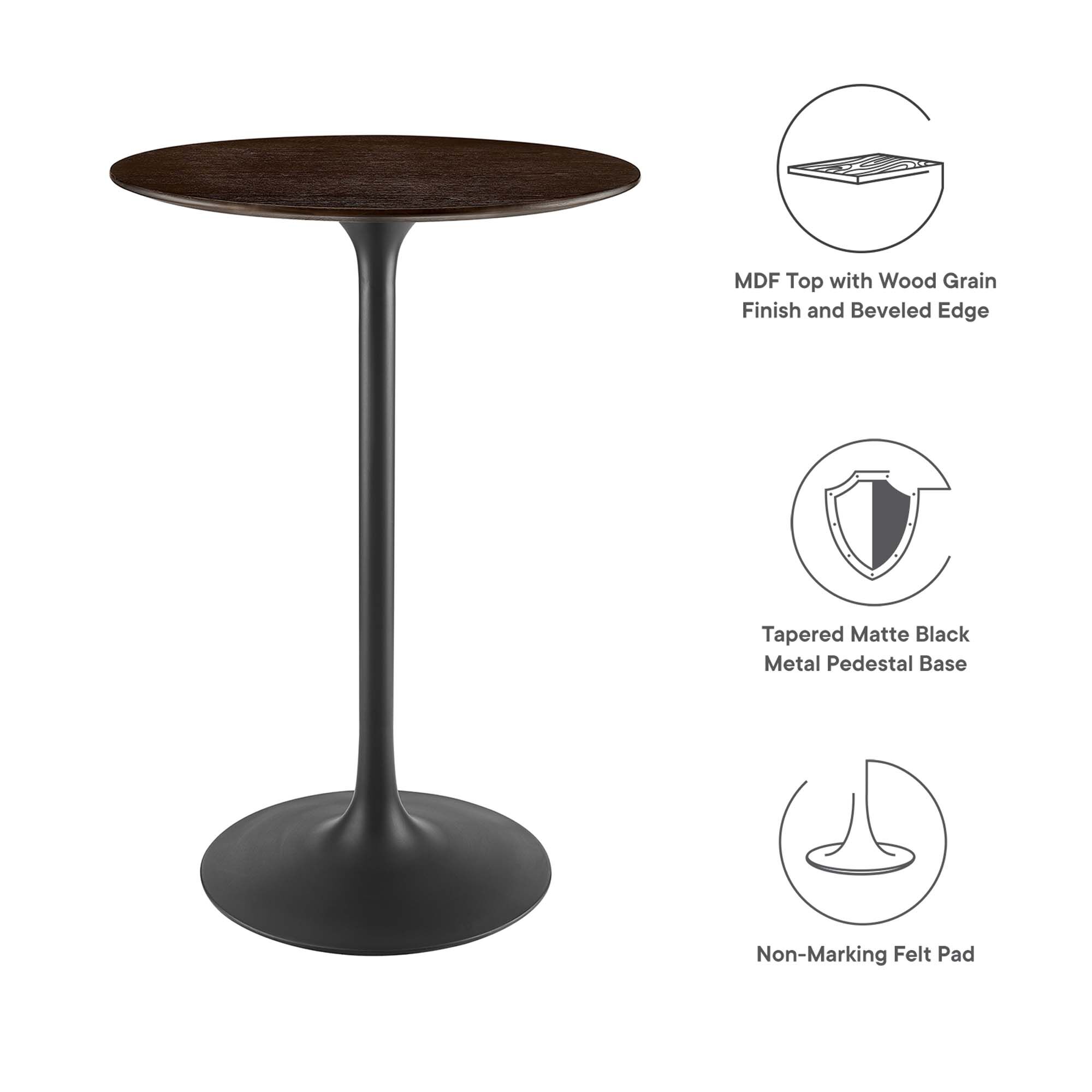 Lippa 28" Round Wood Bar Table by Modway - Image 3