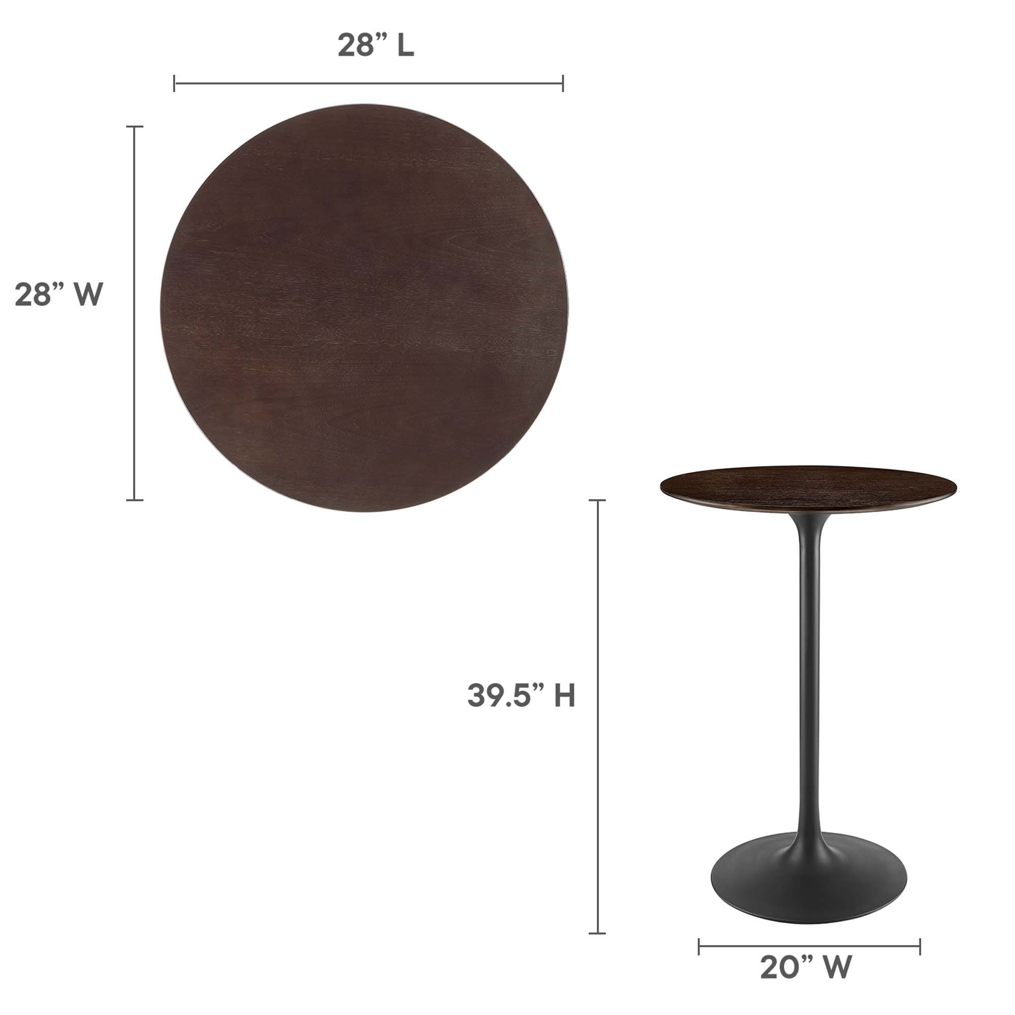 Lippa 28" Round Wood Bar Table by Modway - Image 2