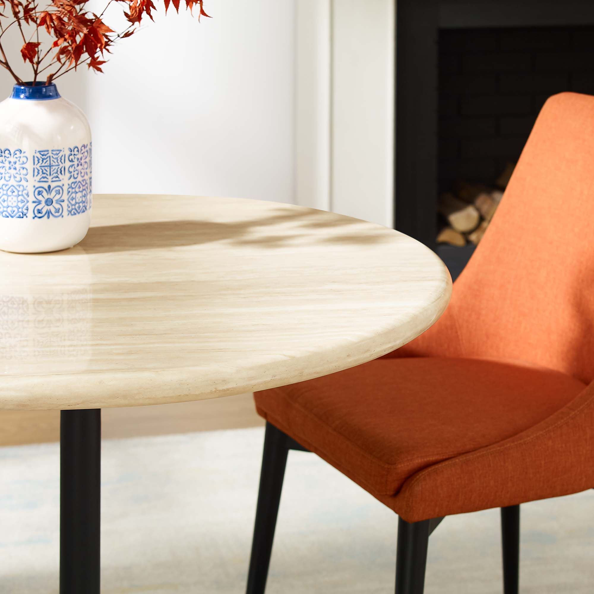 Lippa 36" Round Faux Travertine Dining Table by Modway - Image 8