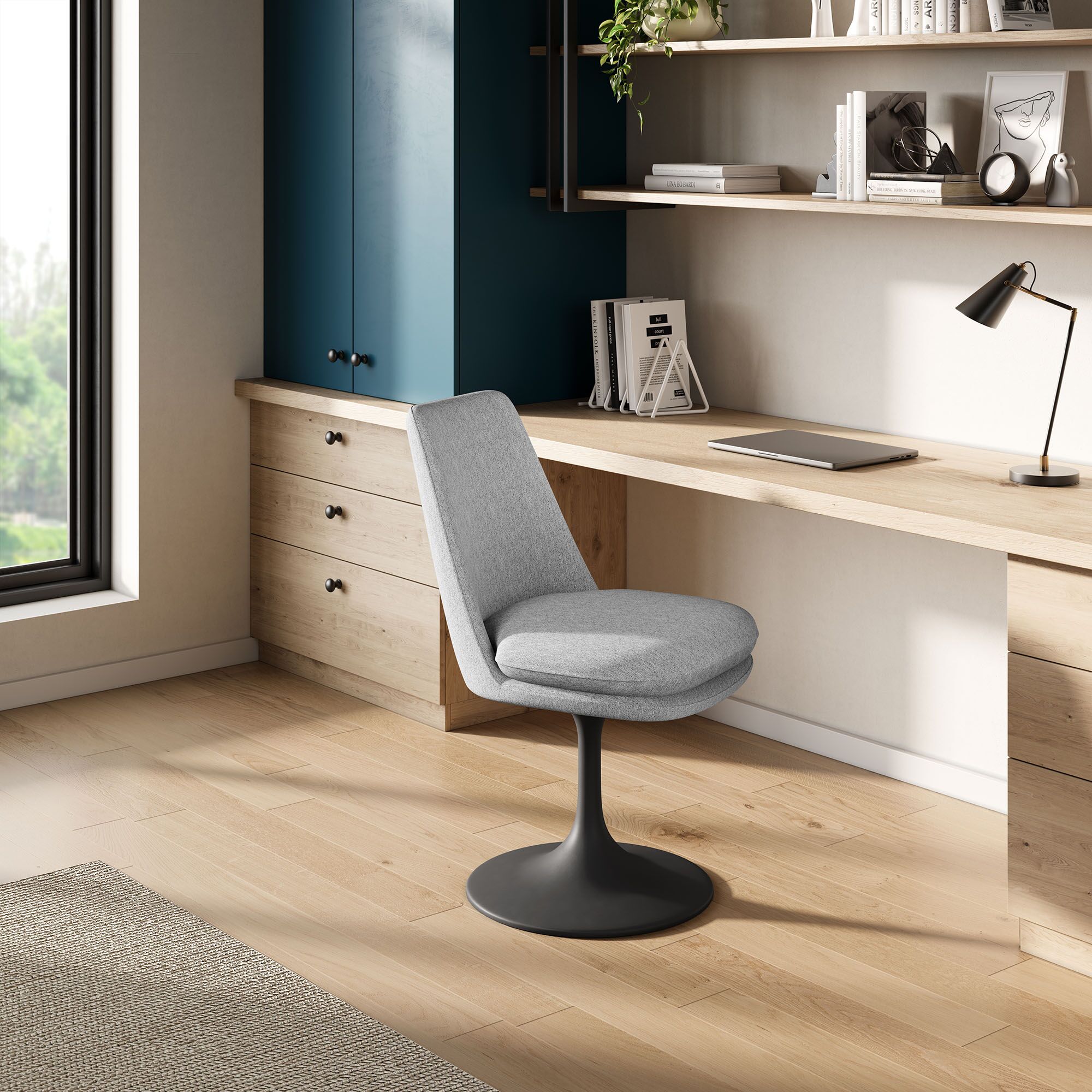 Lippa Swivel Dining Upholstered Side Chair by Modway - Image 8