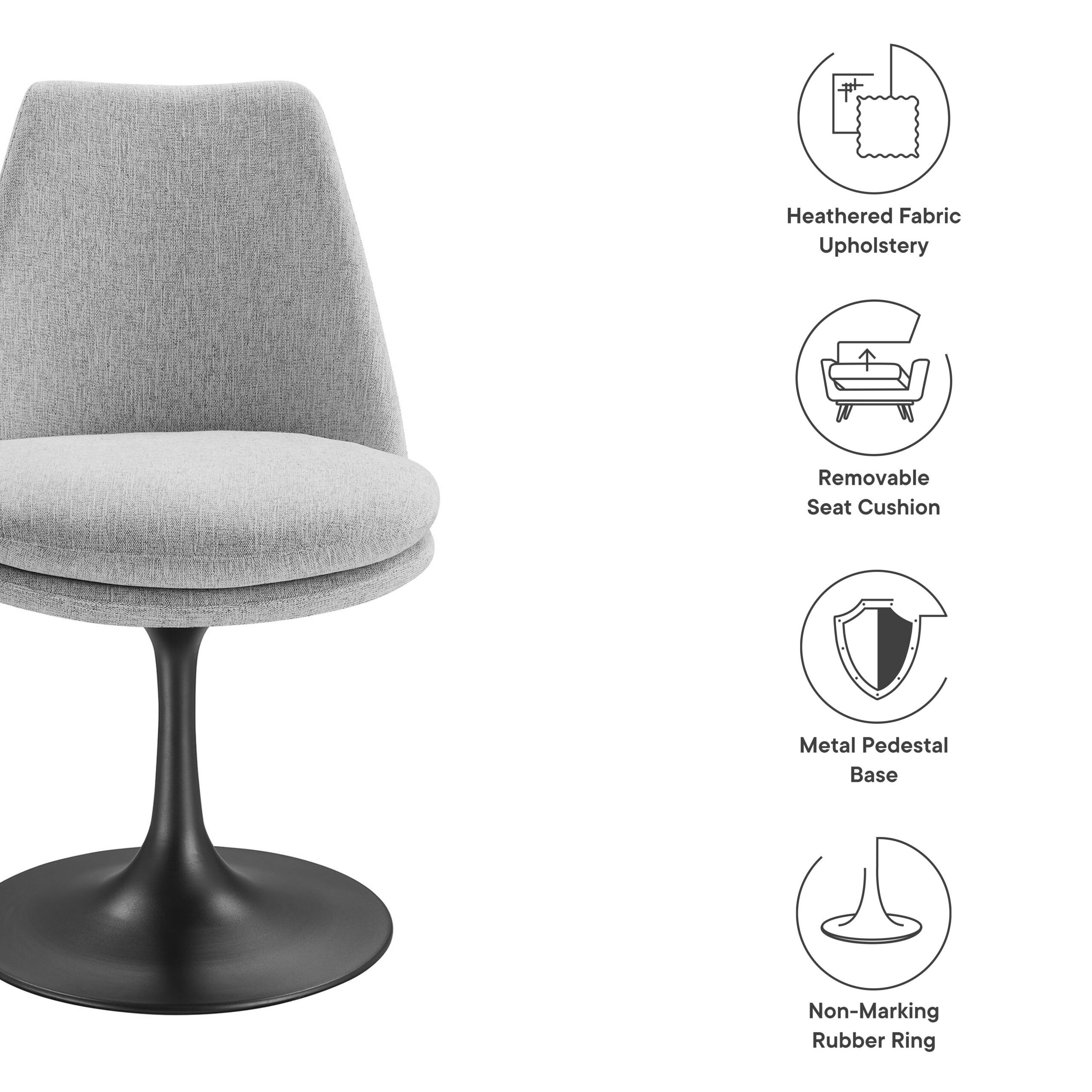 Lippa Swivel Dining Upholstered Side Chair by Modway - Image 2