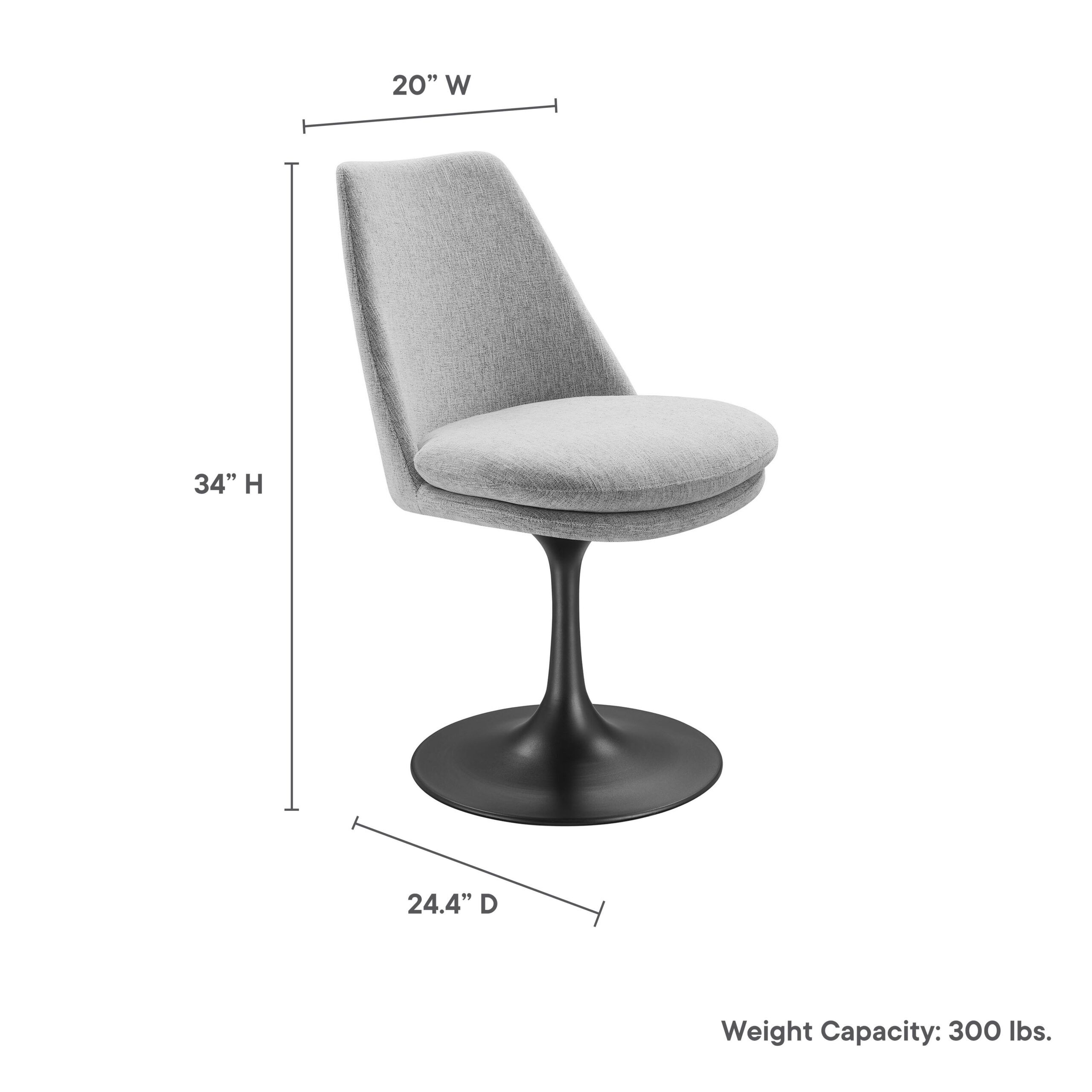 Lippa Swivel Dining Upholstered Side Chair by Modway - Image 3