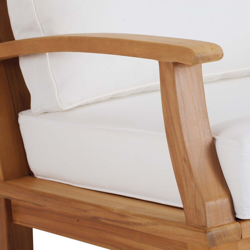 Marina Outdoor Patio Teak Rocking Chair in Natural White by Modway - Image 5
