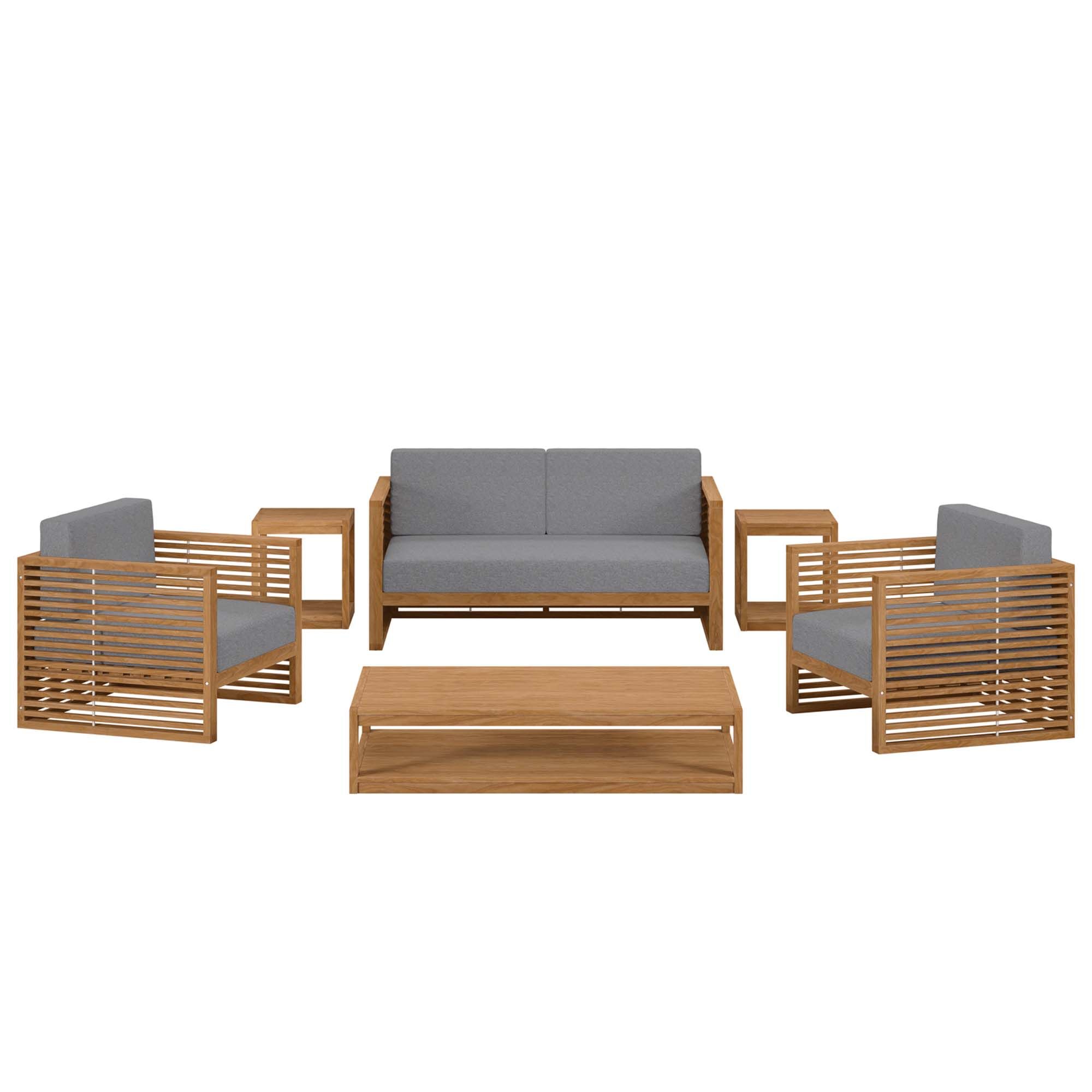 Carlsbad 6-Piece Teak Wood Outdoor Patio Set by Modway
