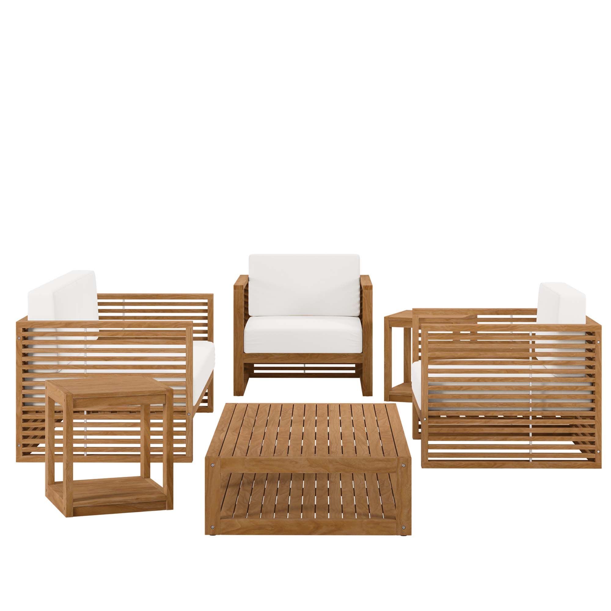 Carlsbad 6-Piece Teak Wood Outdoor Patio Set by Modway - Image 6