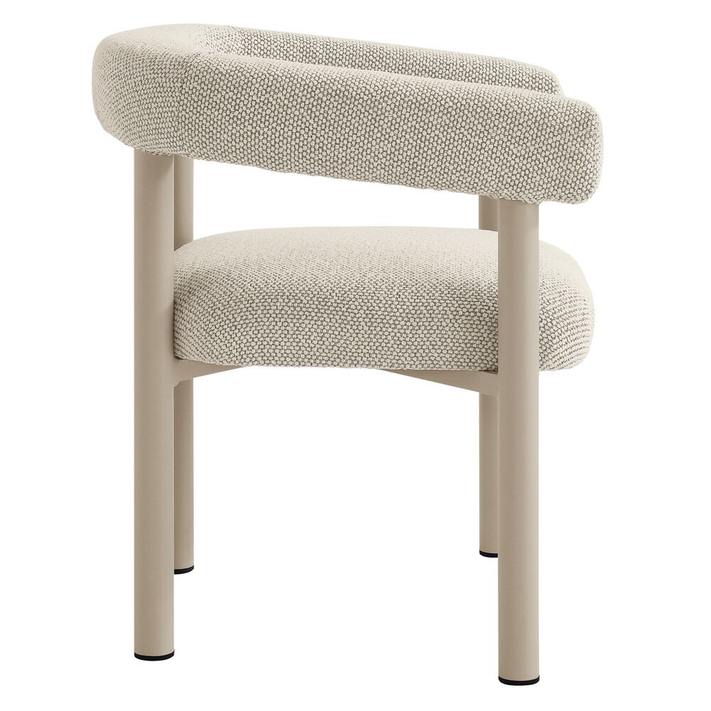 Nautica 5-Piece Round Outdoor Patio Aluminum Dining Table and Chairs Set in Ivory Taupe by Modway - Image 9