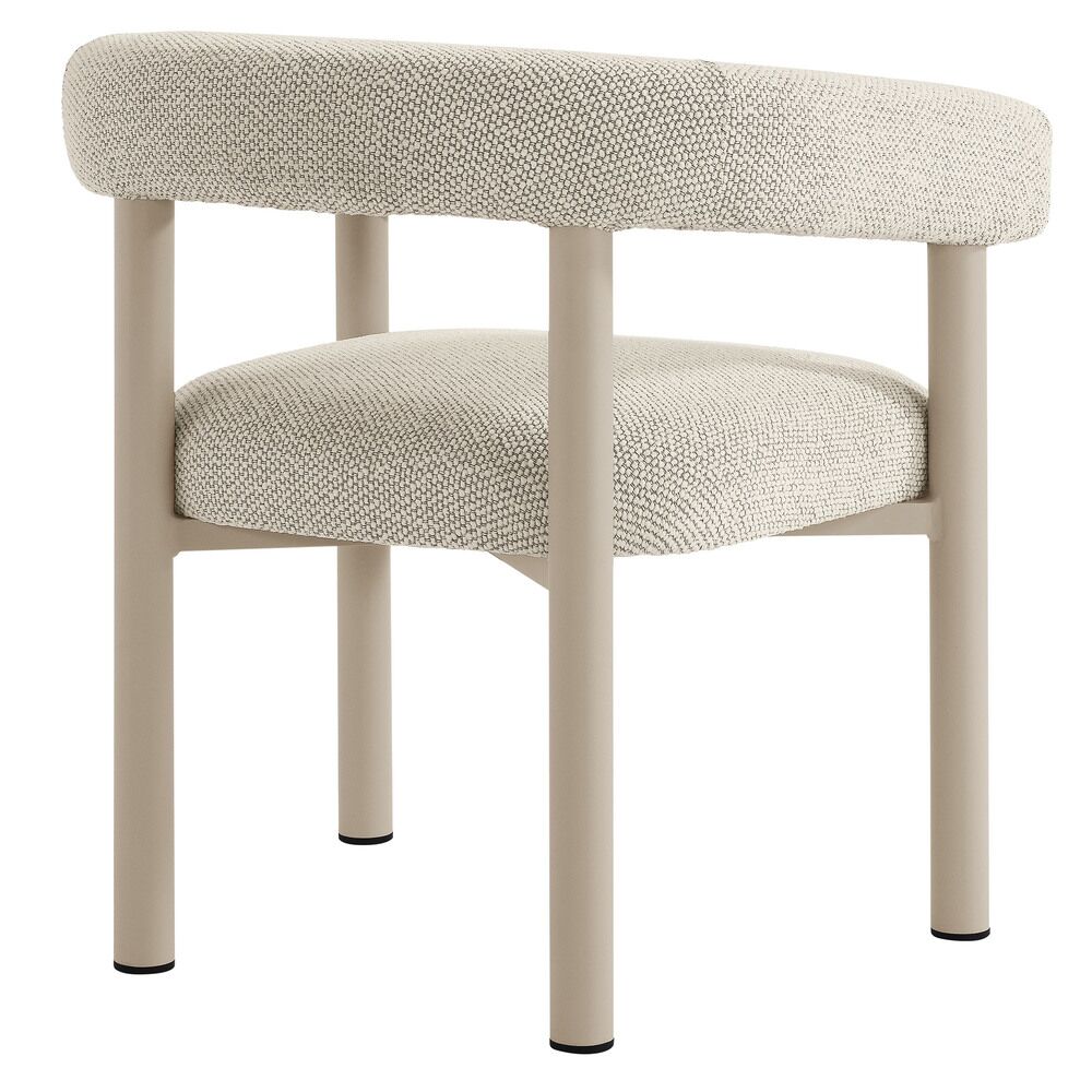 Nautica 5-Piece Round Outdoor Patio Aluminum Dining Table and Chairs Set in Ivory Taupe by Modway - Image 10
