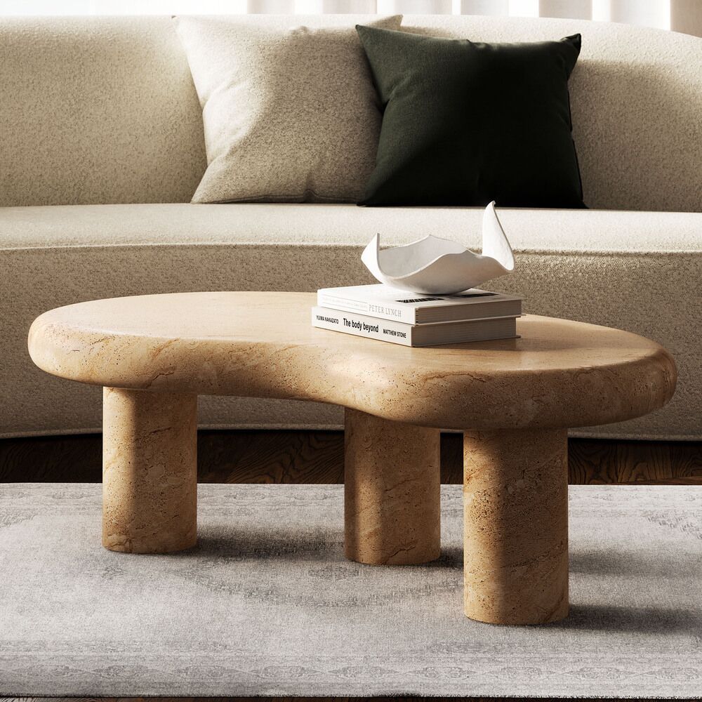 Elowen Indoor - Outdoor Patio Textured Faux Travertine Coffee Table in Travertine by Modway - Image 13
