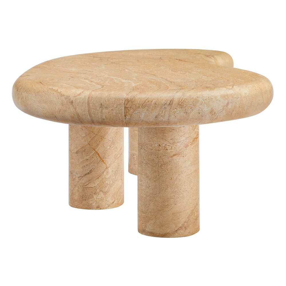 Elowen Indoor - Outdoor Patio Textured Faux Travertine Coffee Table in Travertine by Modway - Image 5