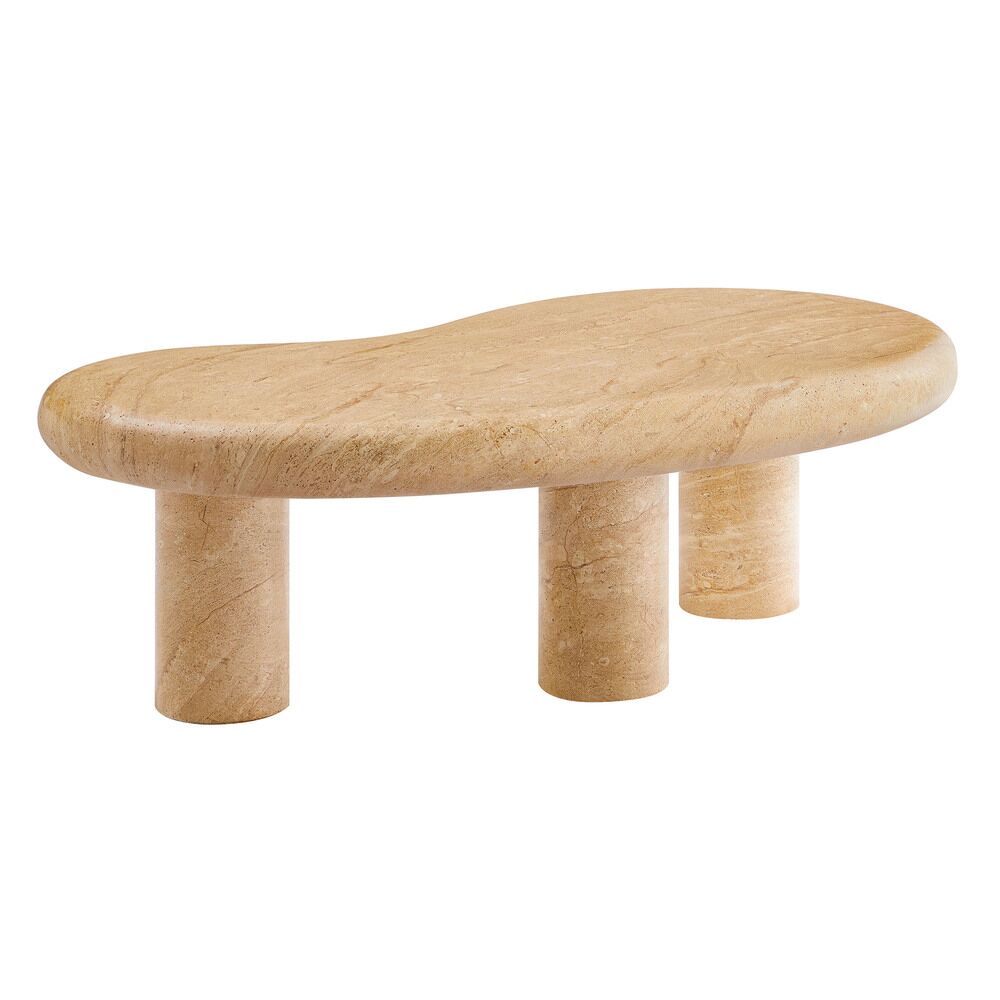Elowen Indoor - Outdoor Patio Textured Faux Travertine Coffee Table in Travertine by Modway - Image 6