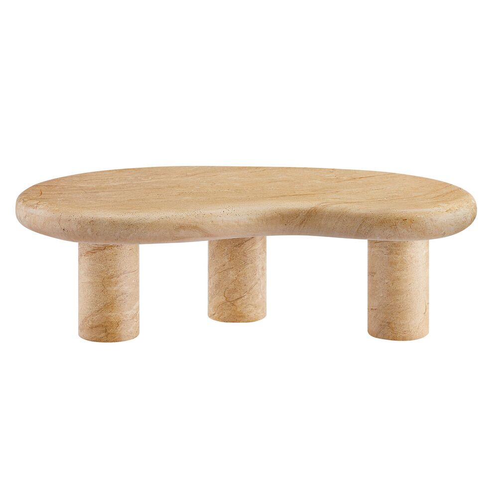 Elowen Indoor - Outdoor Patio Textured Faux Travertine Coffee Table in Travertine by Modway - Image 7