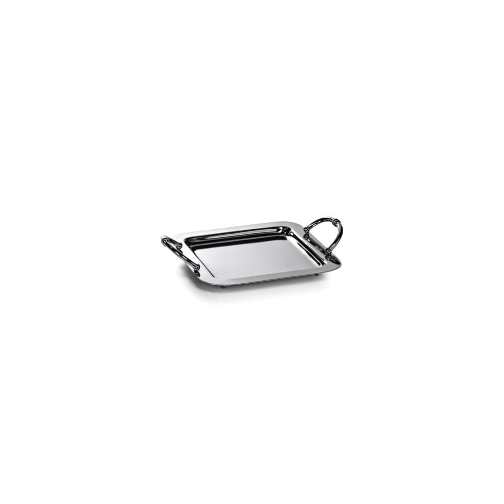 Manetta Small Steel and Brass Tray in Polished Nickel by Zodax