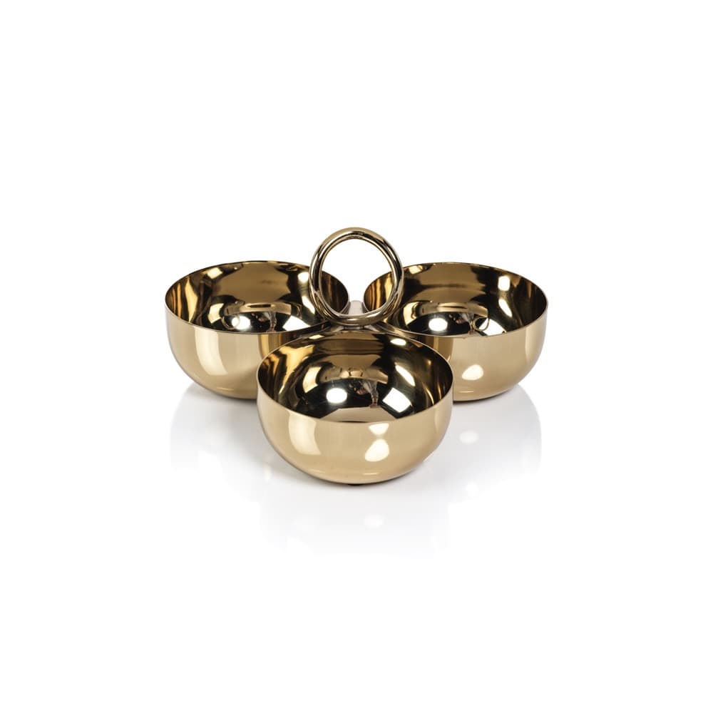 Aperitifs Cocktail Condiment Bowl Set- Polished Gold by Zodax