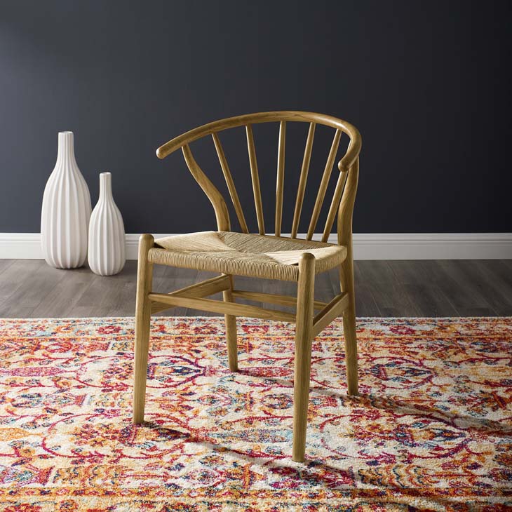 Flourish Spindle Wood Side Chair in Natural by Modway