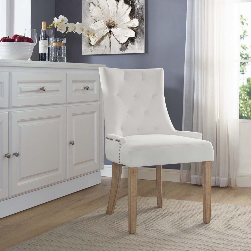 Pose Performance Velvet Dining Chair in Ivory by Modway