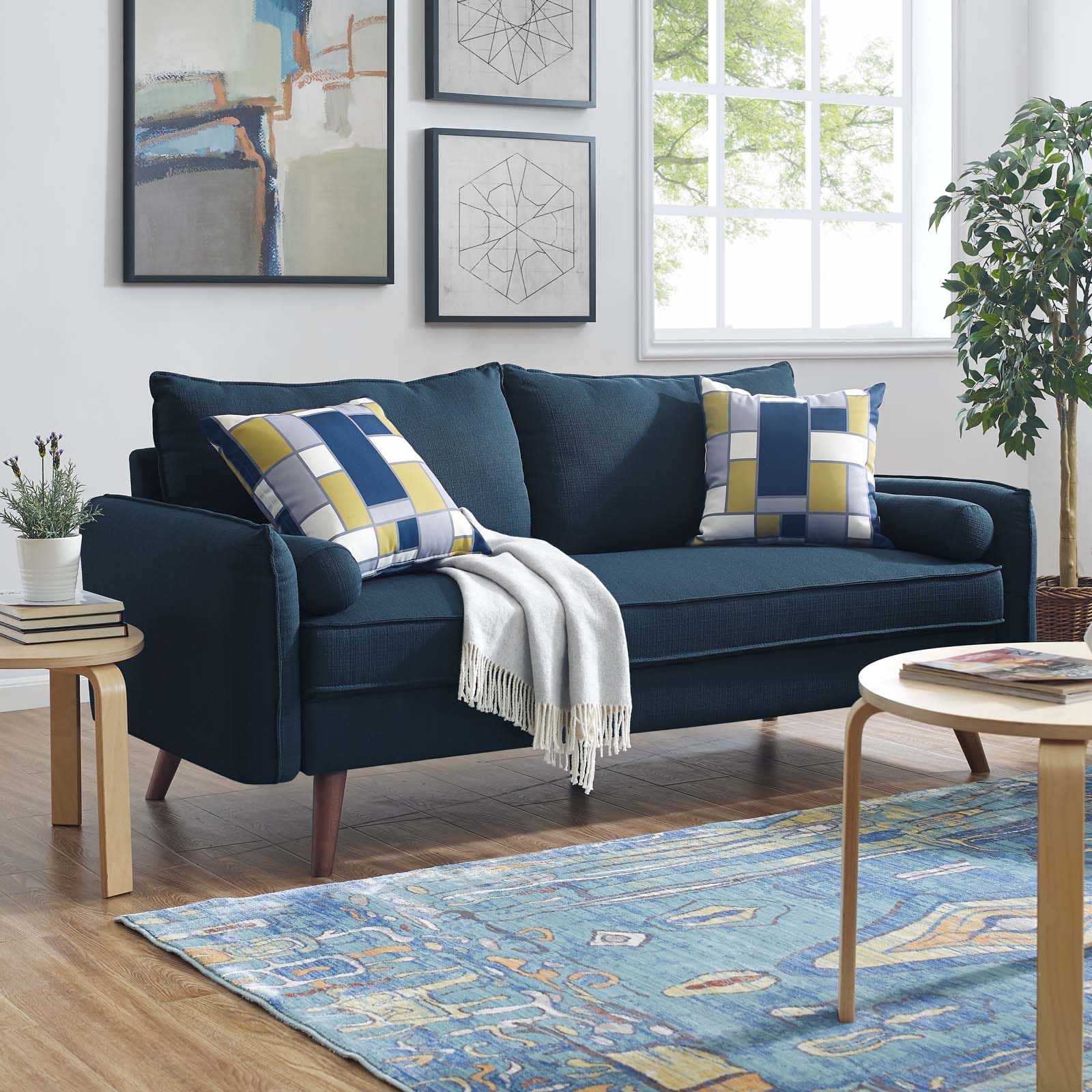 Revive Upholstered Fabric Sofa in Azure  by Modway
