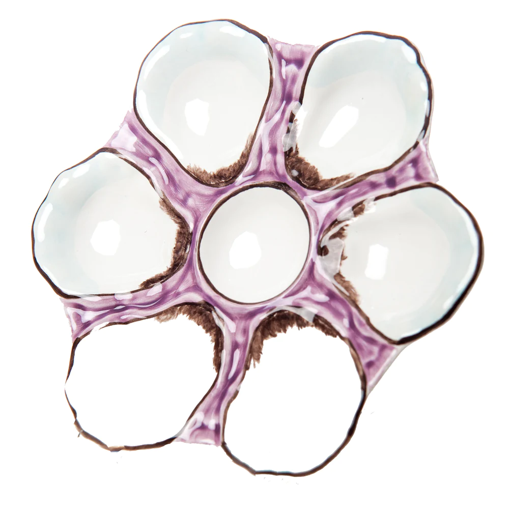 Lavender Ceramic Round Oyster Plate by Abigails
