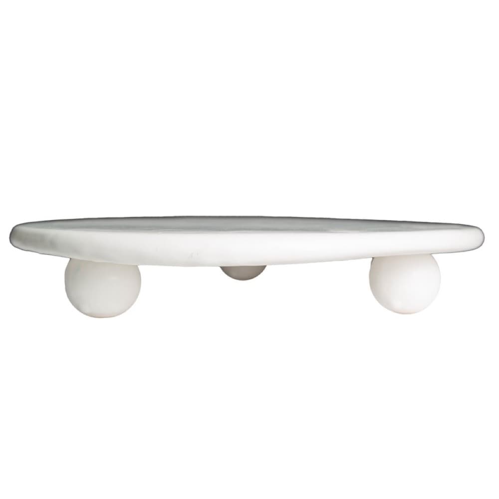 Catalina Footed Cheese / Cake Plate with Matte White Feet by Abigails