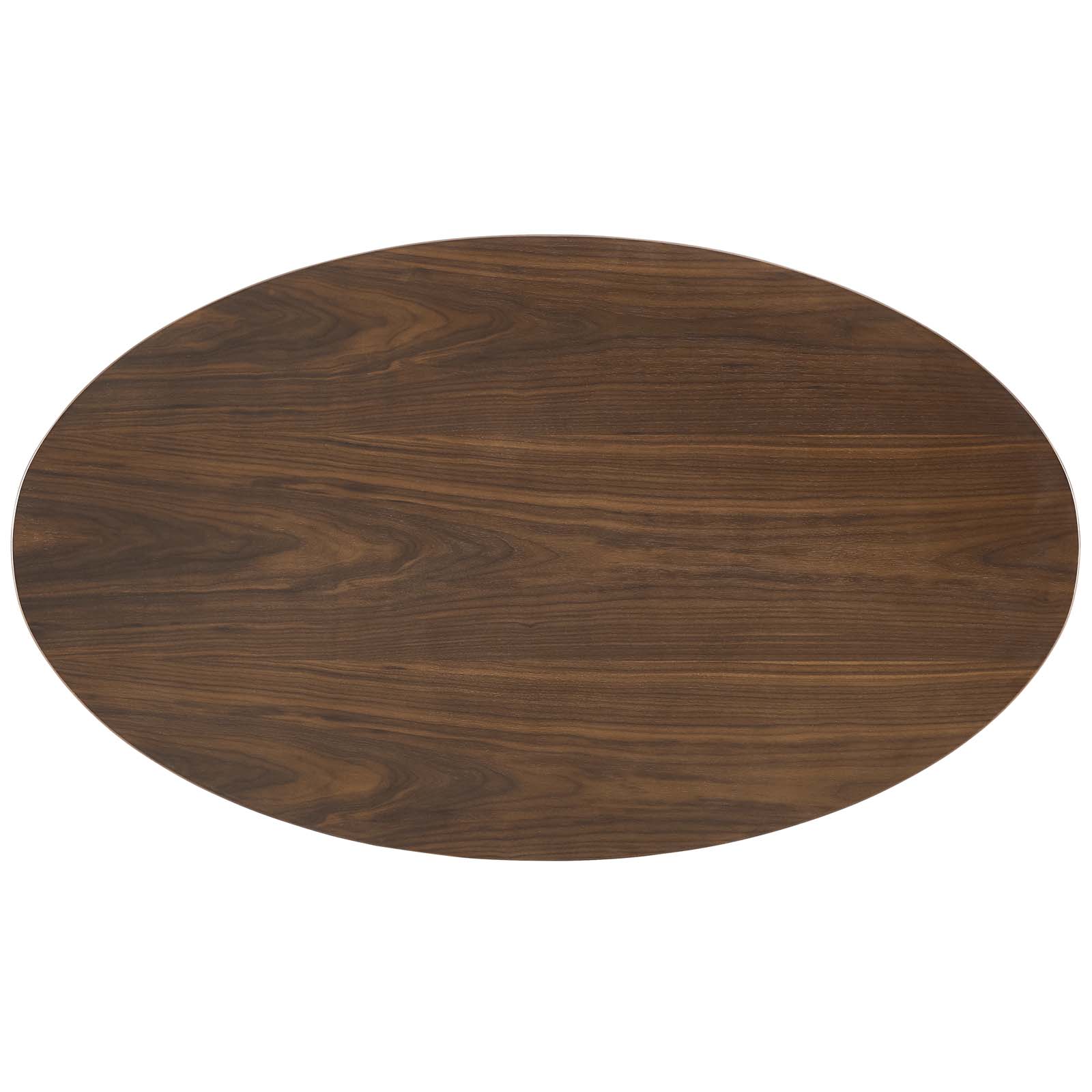 Lippa 48" Oval-Shaped Walnut Coffee Table in Black and Walnut by Modway - Image 4