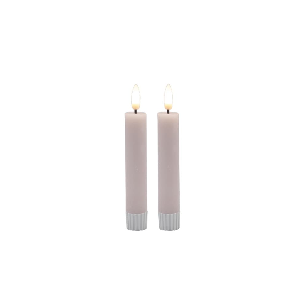 Small Pink Flameless Taper Candle Set of 2 by BIDKhome - Image 2