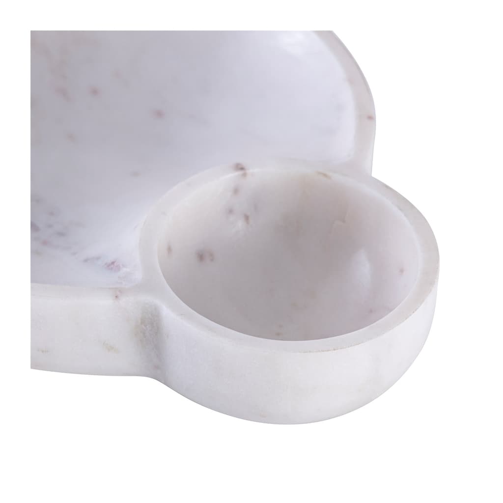 White Marble Dip Bowl Platter by BIDKhome - Image 2