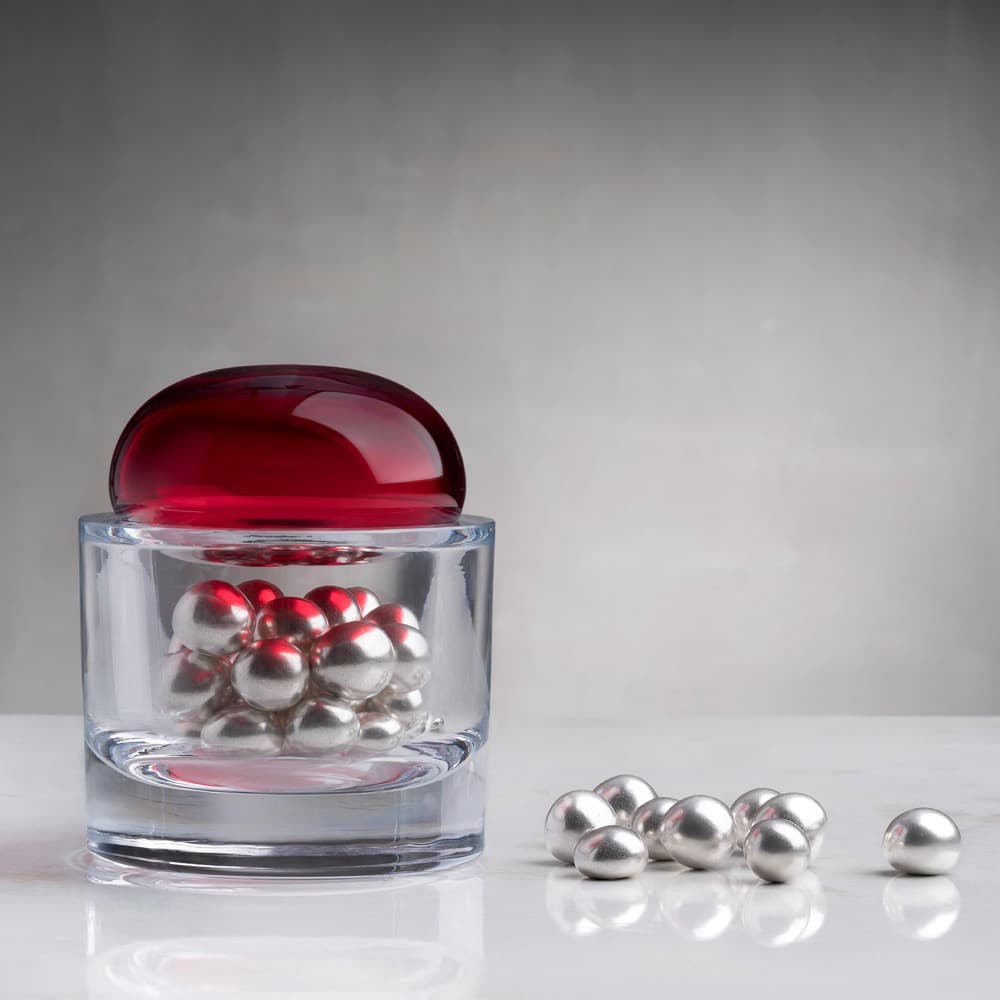 Ecrin Lidded Vessel Small Red by Nude Glass - Image 3