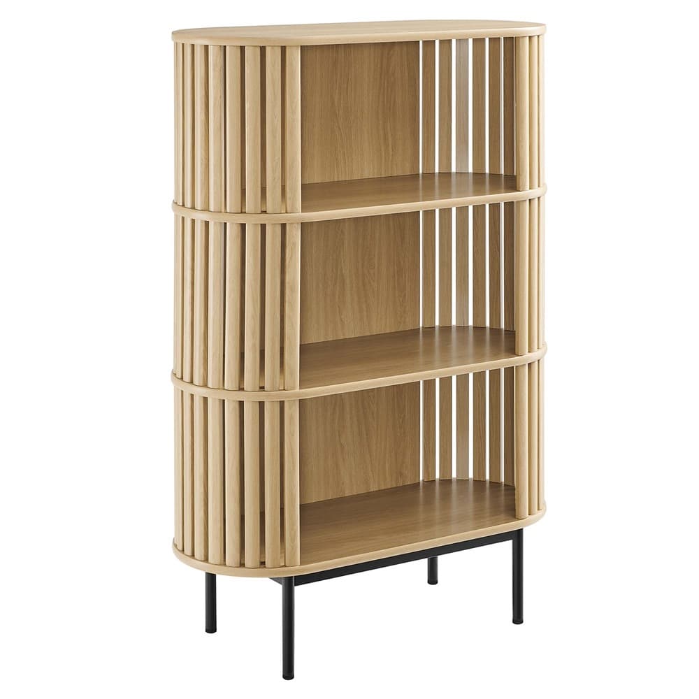 Fortitude Three Tier Display Cabinet in Oak by Modway