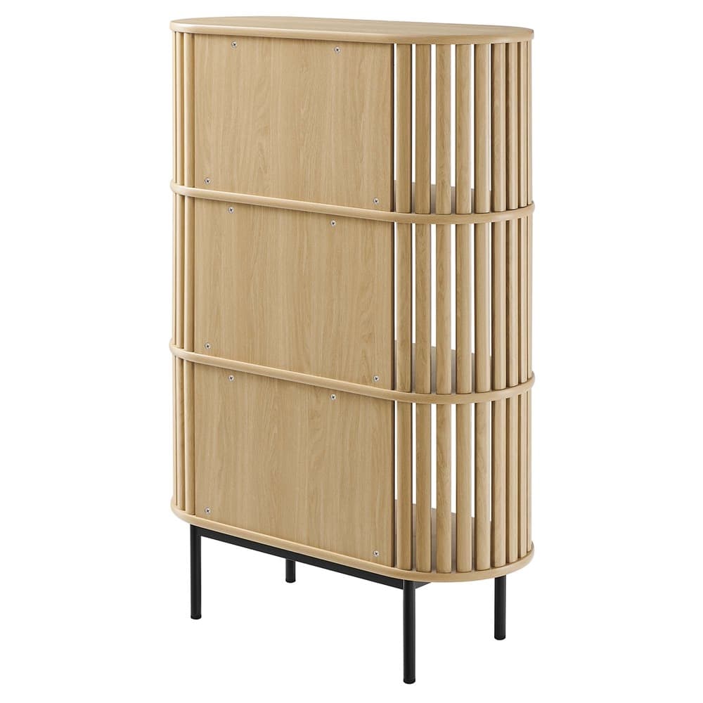 Fortitude Three Tier Display Cabinet in Oak by Modway - Image 3