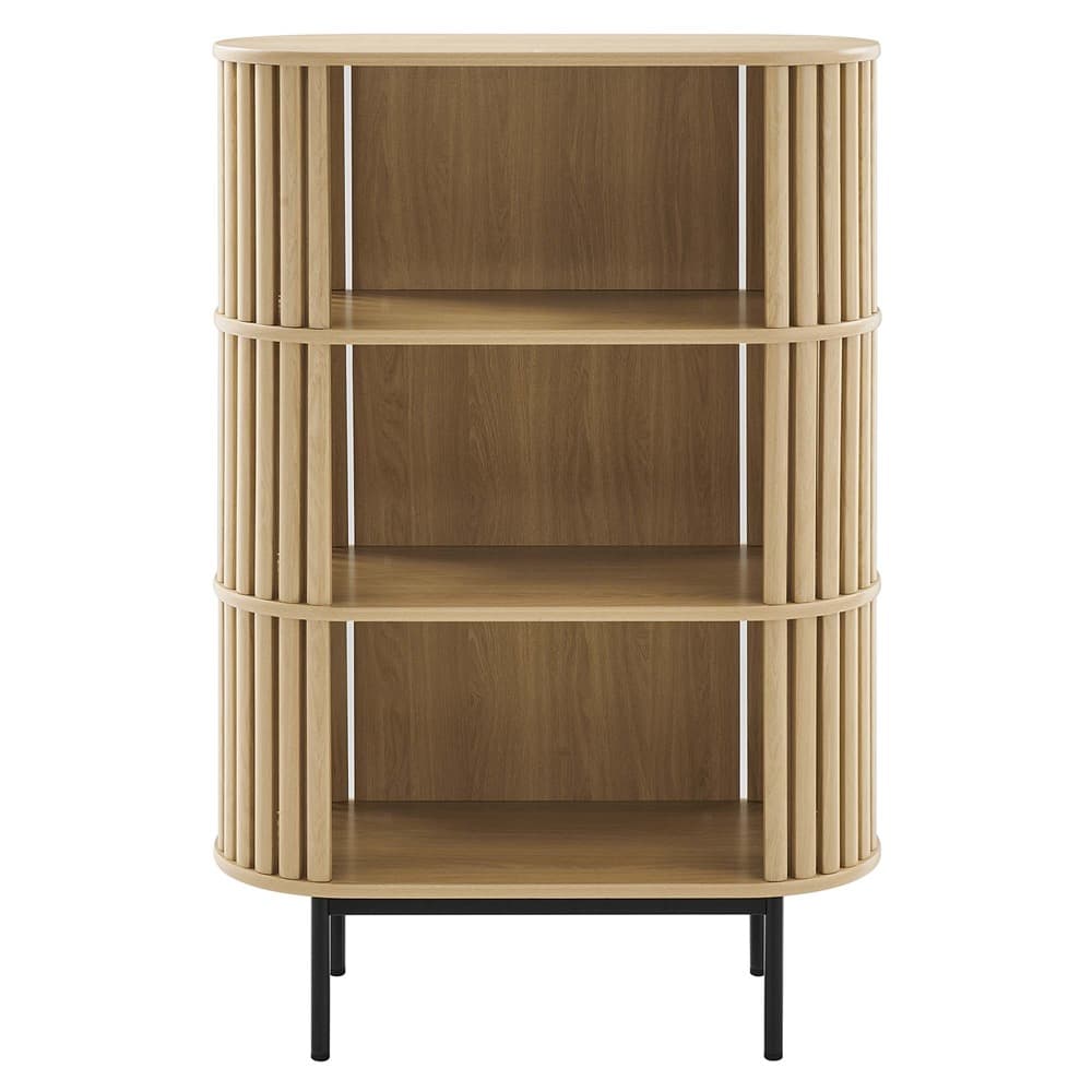 Fortitude Three Tier Display Cabinet in Oak by Modway - Image 4