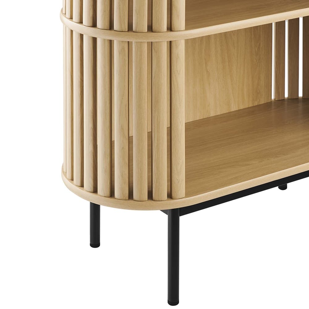 Fortitude Three Tier Display Cabinet in Oak by Modway - Image 5