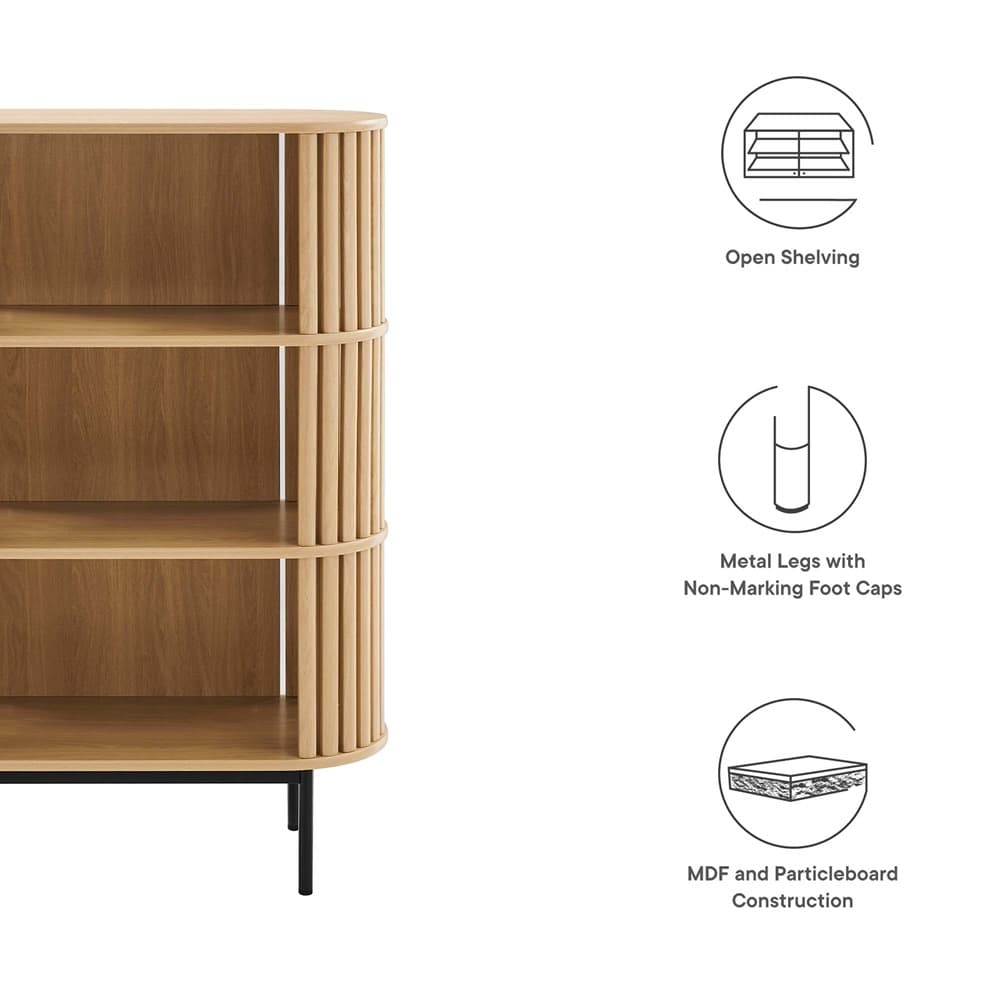 Fortitude Three Tier Display Cabinet in Oak by Modway - Image 6