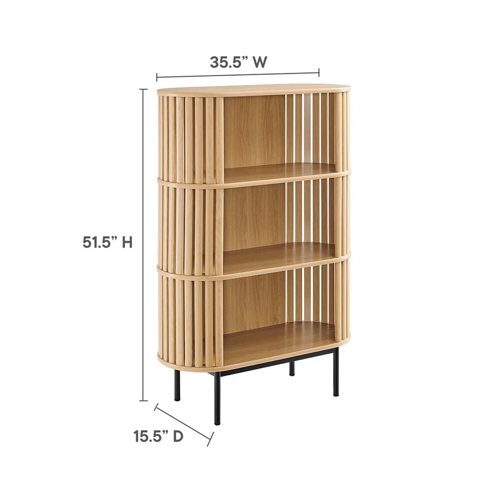 Fortitude Three Tier Display Cabinet in Oak by Modway - Image 7